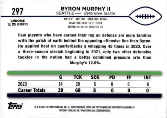 2024 Topps Chrome #297 Byron Murphy Rookie Seattle