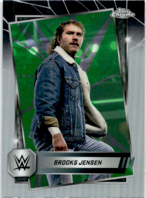 2025 Topps Chrome WWE Neon Green and Black Refractor #169 Brooks Jensen