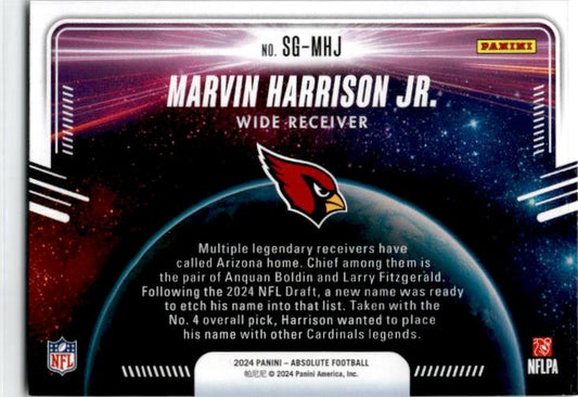2024 Panini Absolute Star Gazing #SG-MHJ Marvin Harrison Jr. Arizona Cardinals