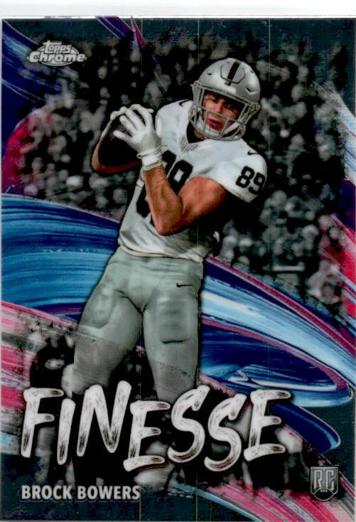 2024 Topps Chrome Finesse #F-8 Brock Bowers Rookie Raiders