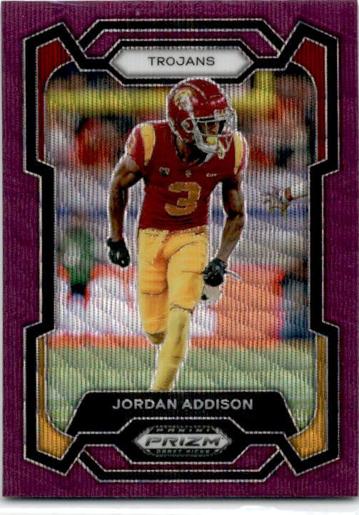 2024 Panini Prizm Draft Picks Purple Wave #84 Jordan Addison USC Trojans