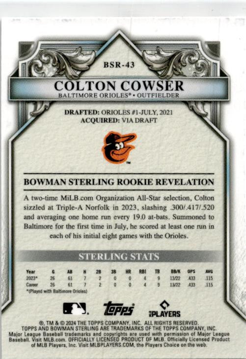 2024 Bowman Sterling #BSR-43 Colton Cowser Rookie Baltimore Orioles