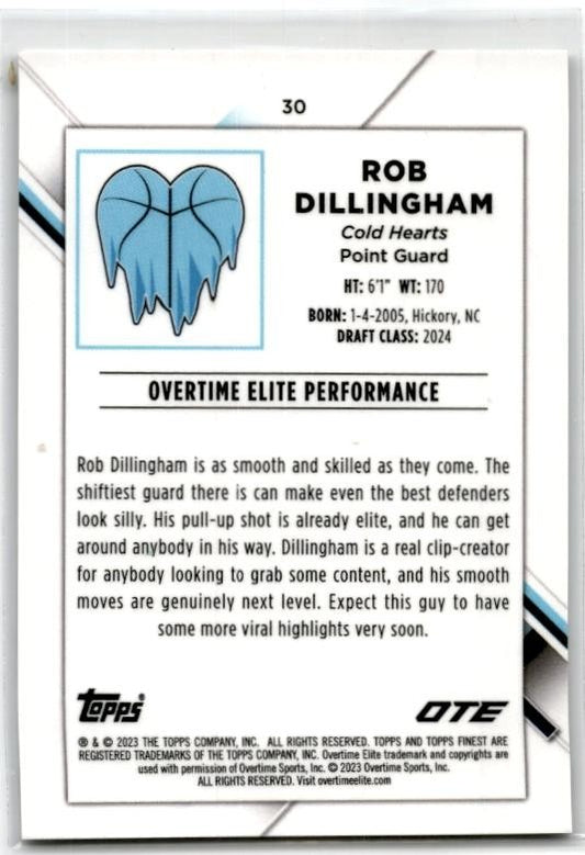 2022-23 Topps Finest OTE Speckle Refractor #/175 #30 Rob Dillingham