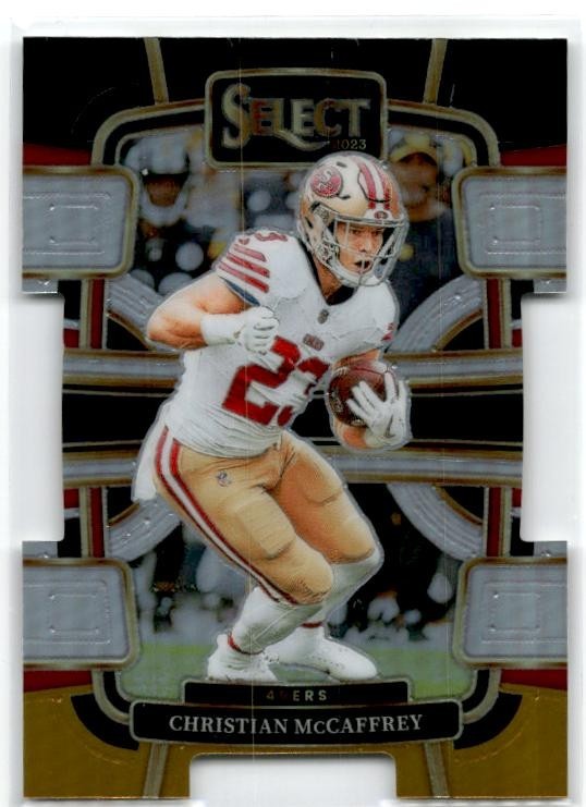 2023 Panini Select #88 Christian McCaffrey Black and Gold Prizms Die Cuts