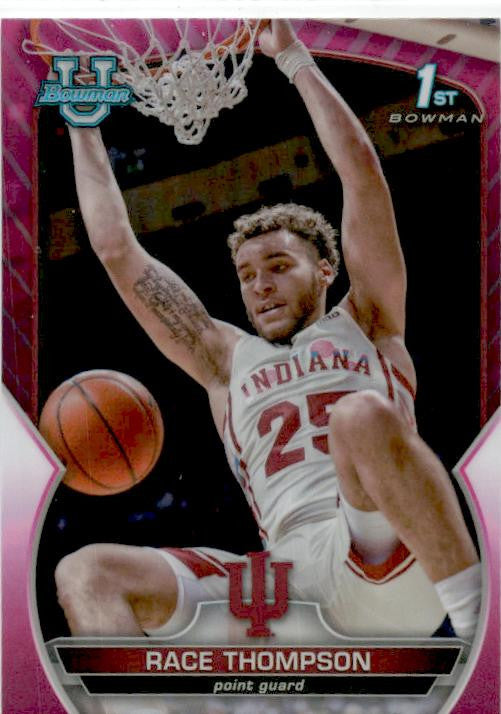 2022-23 Bowman University Chrome Pink #65 Race Thompson Indiana Hoosiers