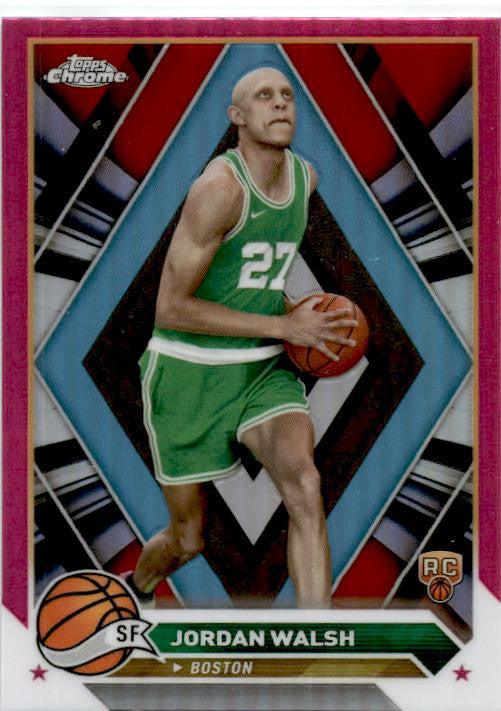 2023-24 Topps Chrome Pink Refractors #189 Jordan Walsh Rookie Boston Celtics