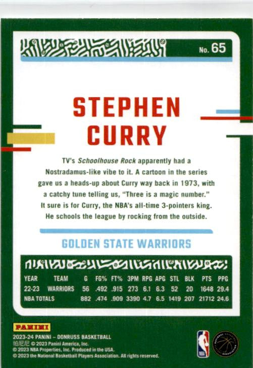 2023-24 Donruss #65 Stephen Curry Golden State Warriors