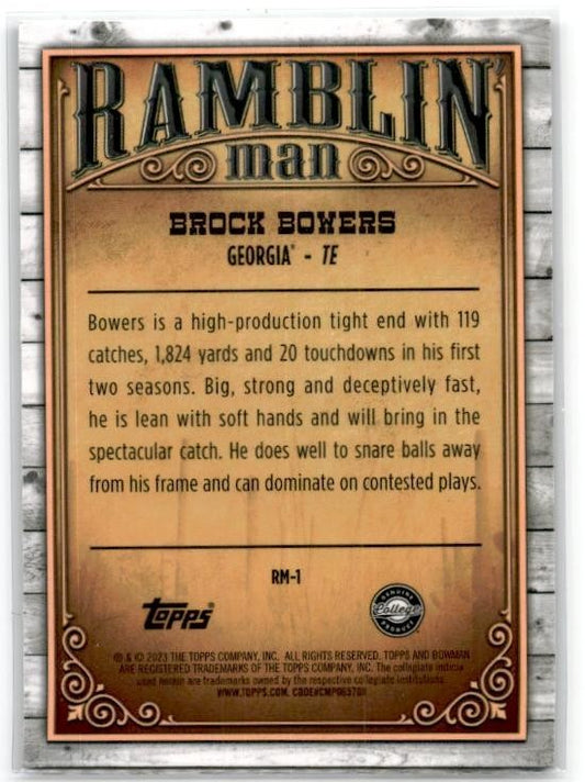 2023 Bowman University Chrome #RM-1 Brock Bowers Ramblin' Man