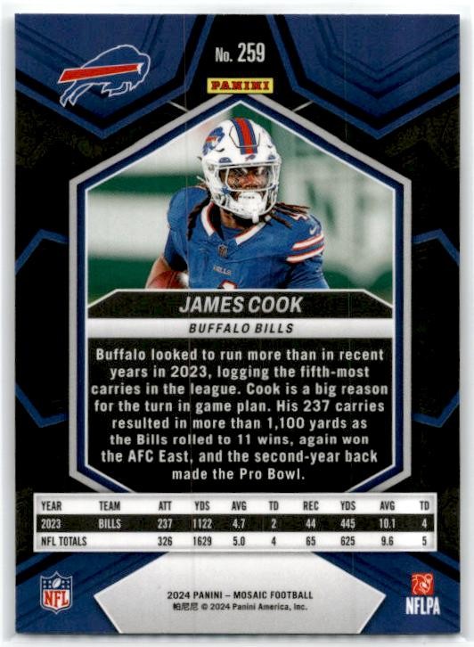2024 Panini Mosaic #259 James Cook National Pride Prizm