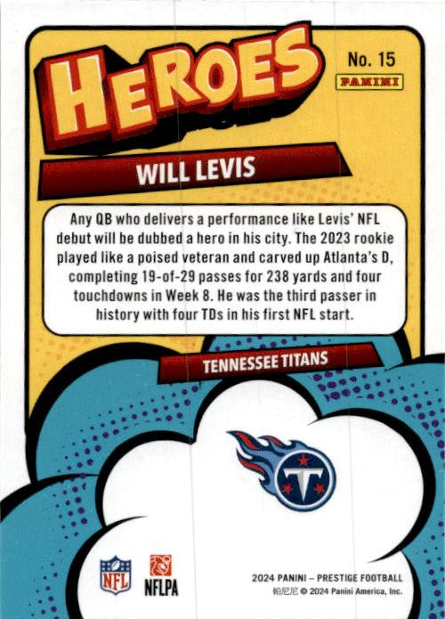 2024 Panini Prestige Heroes #15 Will Levis Tennessee Titans