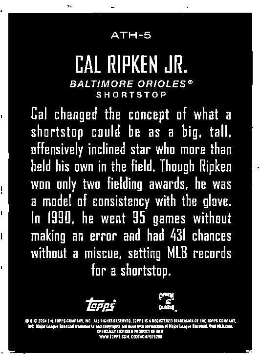 2024 Topps Around the Horn #ATH-5 Cal Ripken Jr. Baltimore Orioles