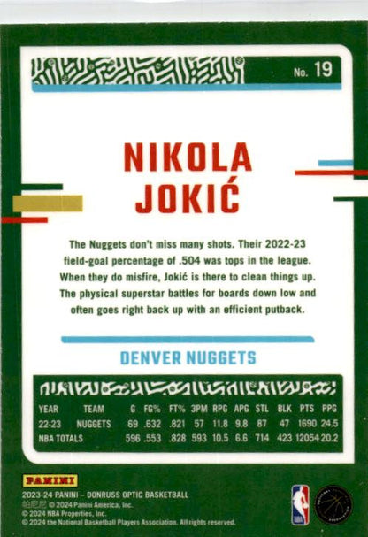 2023-24 Donruss Optic #19 Nikola Jokic Denver Nuggets