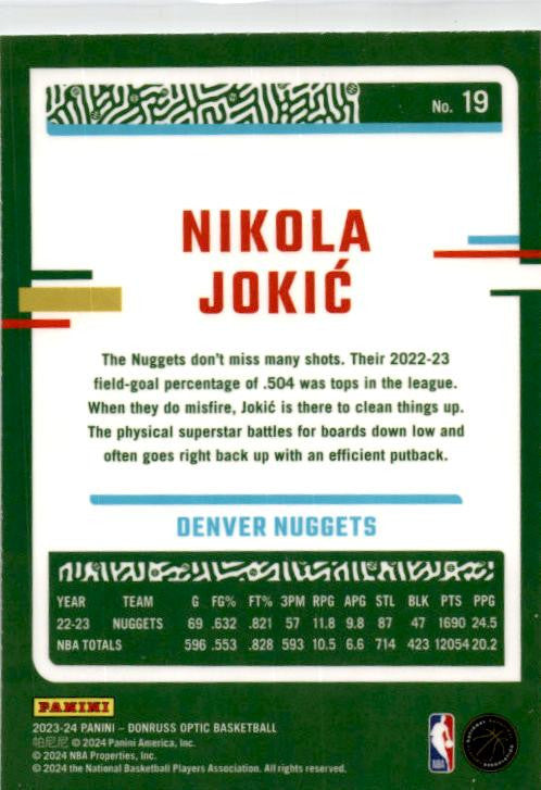 2023-24 Donruss Optic #19 Nikola Jokic Denver Nuggets
