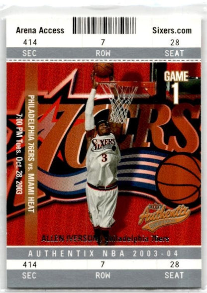 2003-04 Fleer Authentix #50 Allen Iverson Philadelphia 76ers
