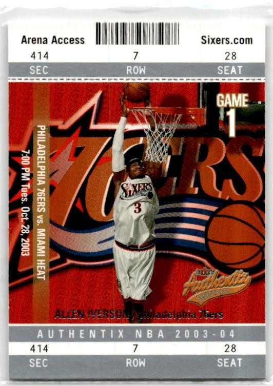 2003-04 Fleer Authentix #50 Allen Iverson Philadelphia 76ers