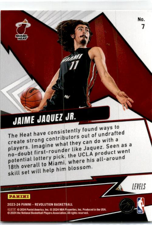 2023-24 Panini Revolution Shock Wave Levels #7 Jaime Jaquez Jr. Miami Heat