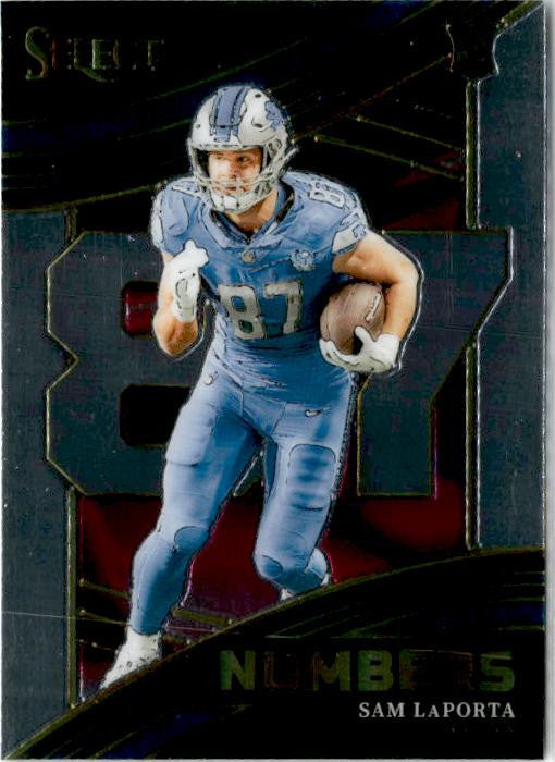 2023 Panini Select Select Numbers #NMB-SLA Sam LaPorta Detroit Lions