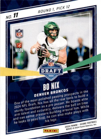 2024 Score NFL Draft #11 Bo Nix Denver Broncos