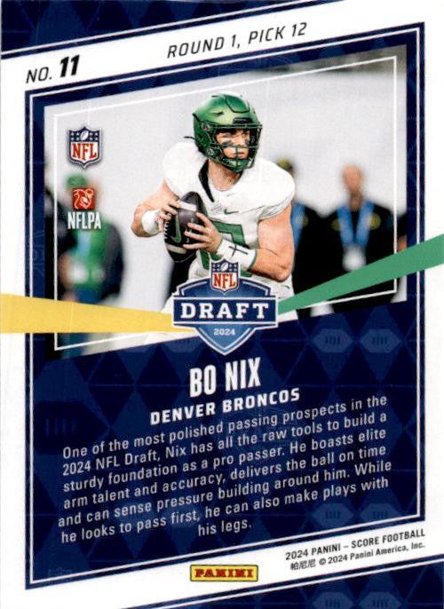 2024 Score NFL Draft #11 Bo Nix Denver Broncos