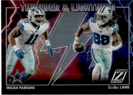 2023 Panini Zenith Thunder and Lightning #7 Lamb / Parsons Dallas Cowboys