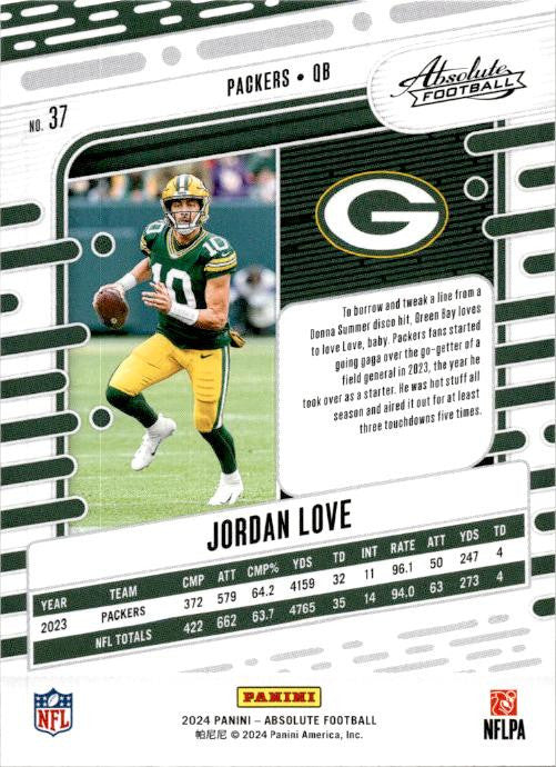 2024 Panini Absolute #37 Jordan Love Green Bay Packers