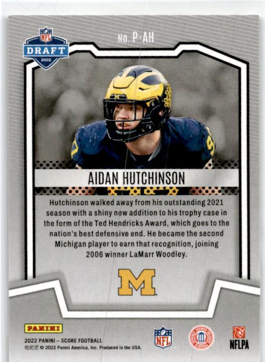 2022 Score Protential #P-AH Aidan Hutchinson Michigan Wolverines