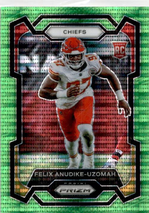 2023 Panini Prizm Neon Green Pulsar #349 Felix Anudike-Uzomah Rookie Chiefs