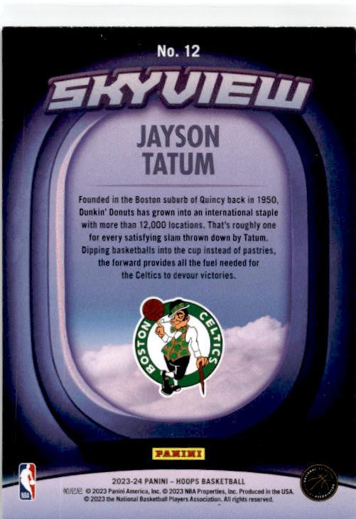 2023-24 Hoops Winter Skyview #12 Jayson Tatum Boston Celtics