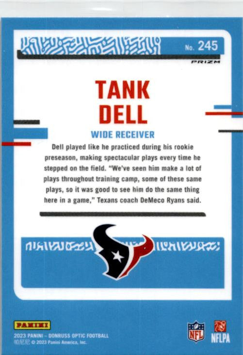 2023 Donruss Optic Blue Hyper #245 Tank Dell Rookie Houston Texans