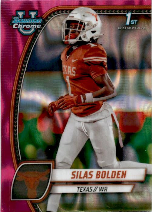 2024 Bowman University Chrome Pink Lava Refractor #164 Silas Bolden Longhorns