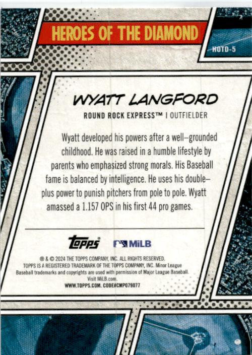 2024 Topps Pro Debut Heroes of the Diamond #HOTD-5 Wyatt Langford Express