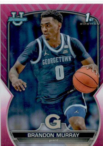 2022-23 Bowman University Chrome Pink #40 Brandon Murray Georgetown Hoyas