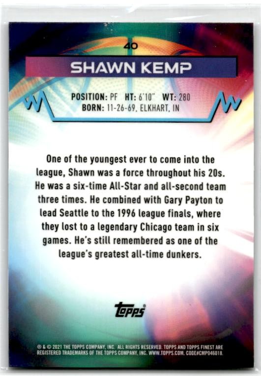 2021 Topps Finest Atomic #40 Shawn Kemp #/299