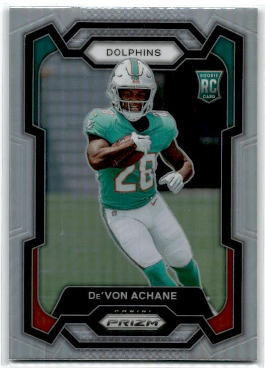 2023 Panini Prizm Silver #365 De'Von Achane Rookie Miami Dolphins