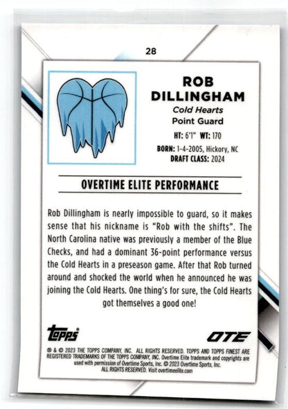 2022-23 Topps Finest OTE Blue Refractors – /150 #28 Rob Dillingman