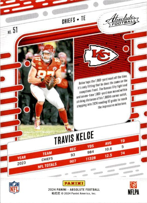 2024 Panini Absolute Green #51 Travis Kelce Kansas City Chiefs