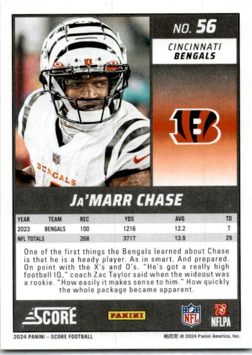 2024 Score Green #56 Ja'Marr Chase Cincinnati Bengals