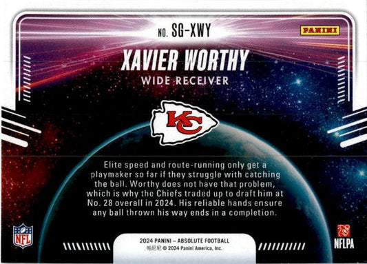 2024 Panini Absolute Star Gazing #SG-XWY Xavier Worthy Kansas City Chiefs