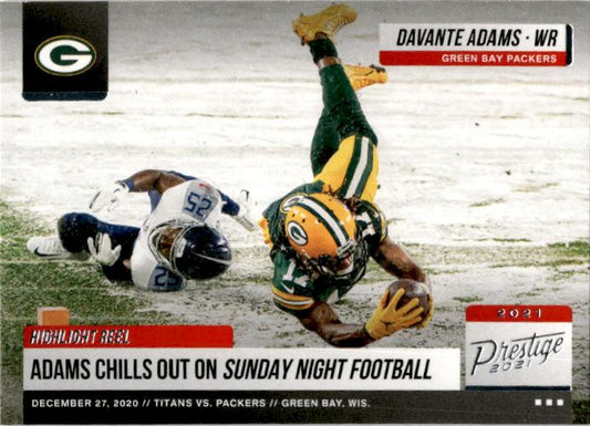 2021 Panini Prestige Highlight Reel #HR-DA Davante Adams Green Bay Packers