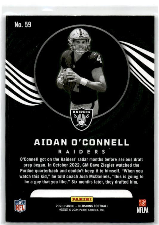 2023 Panini Illusions #59 Aidan O'Connell Rookie Las Vegas Raiders