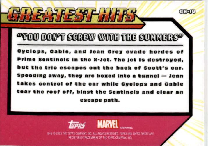 2025 Topps Finest Marvel X-Men Greatest Hits #GH-14 Summers