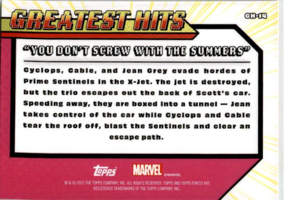 2025 Topps Finest Marvel X-Men Greatest Hits #GH-14 Summers