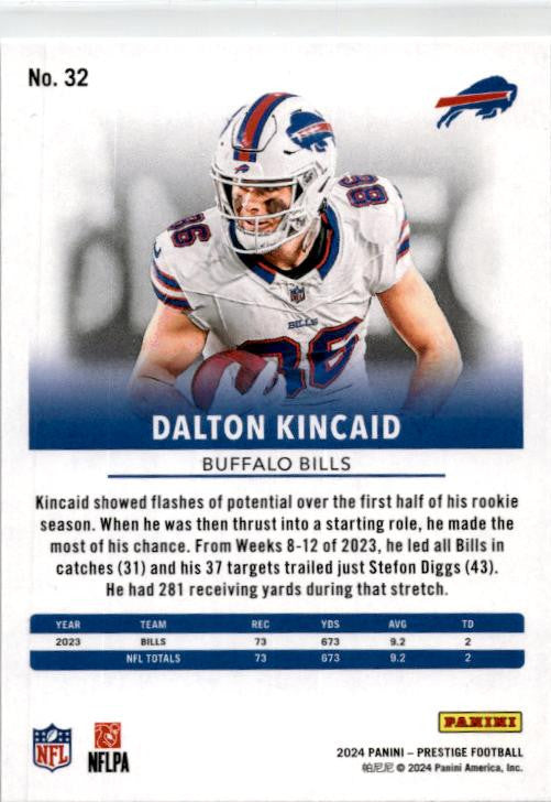 2024 Panini Prestige Diamond Xtra Points #32 Dalton Kincaid Buffalo Bills