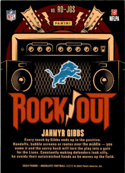 2024 Panini Absolute Rock Out #RO-JGS Jahmyr Gibbs Detroit Lions