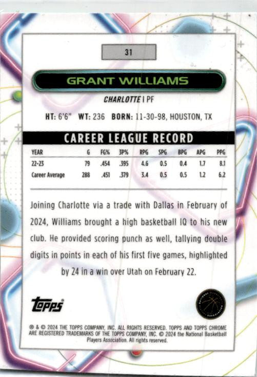 2023-24 Topps Cosmic Chrome AQUA EQUINOX REFRACTOR /149 #31 Grant Williams