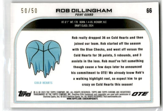 2022-23 Topps Chrome OTE Gold #66 Rob Dillingham RC Cold Hearts #/50