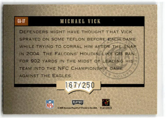 2005 Playoff Absolute Memorabilia #CA-17 Michael Vick Canton Absolutes Silver