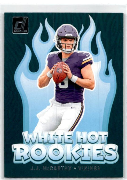 2024 Donruss White Hot Rookies #WH1 J.J. McCarthy Minnesota Vikings