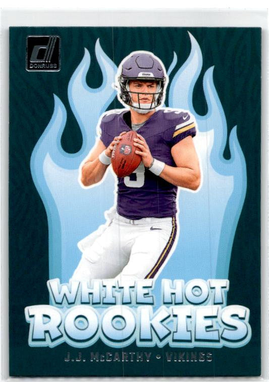 2024 Donruss White Hot Rookies #WH1 J.J. McCarthy Minnesota Vikings