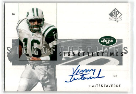 2001 SP Authentic Sign of the Times #VT Vinny Testaverde Auto New York Jets